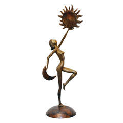 Melanie Thomas Bronze Sculpture, "Between the Sun And the Moon"