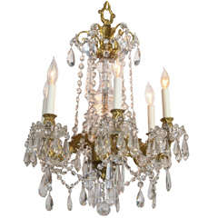 Antique French Style Crystal Swag Chandelier