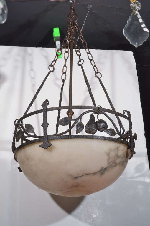 Alabaster Globe Pendulum Chandelier