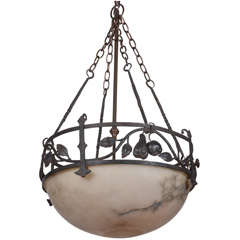 Alabaster Globe Pendulum Chandelier