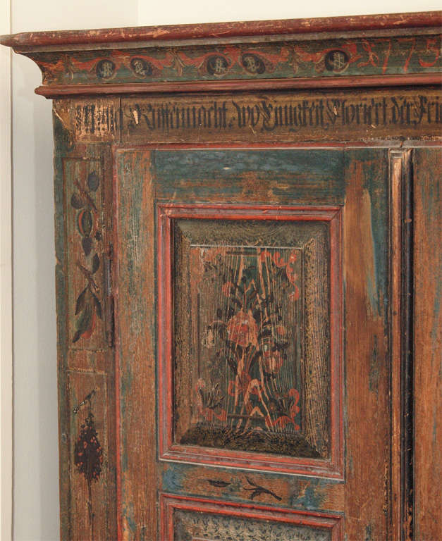 A Painted European Armoire For Sale 3