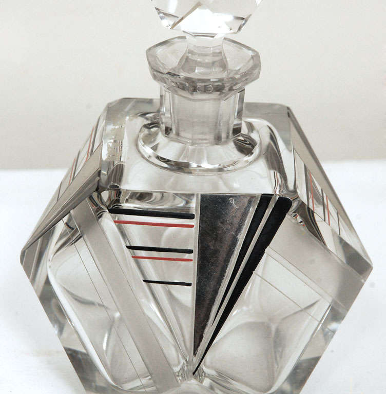 Czech Art Deco Period Perfume Bottle In Excellent Condition In Los Angeles, CA