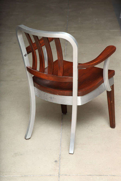 Wood Shaw Walker Arm Chair, Vintage Industrial Original American Made