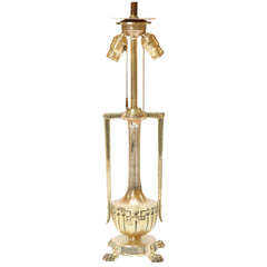 Antique Egyptian Revival Lamp, Signed by Moe Bridges