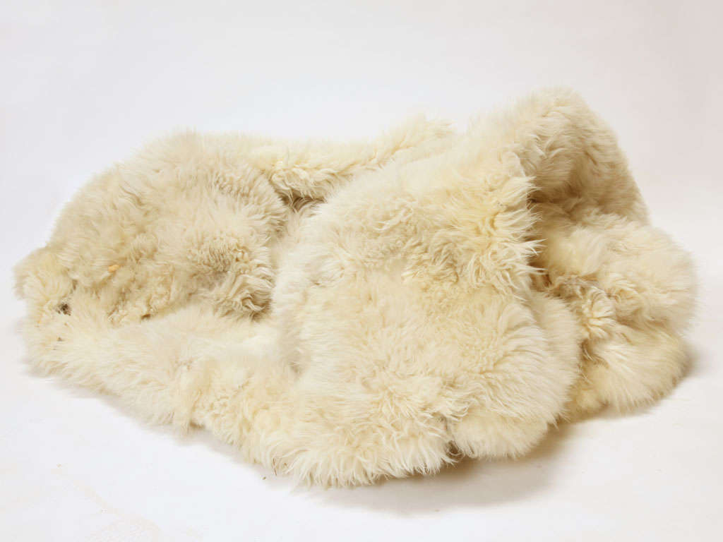 Rare White Fox Fur Throw