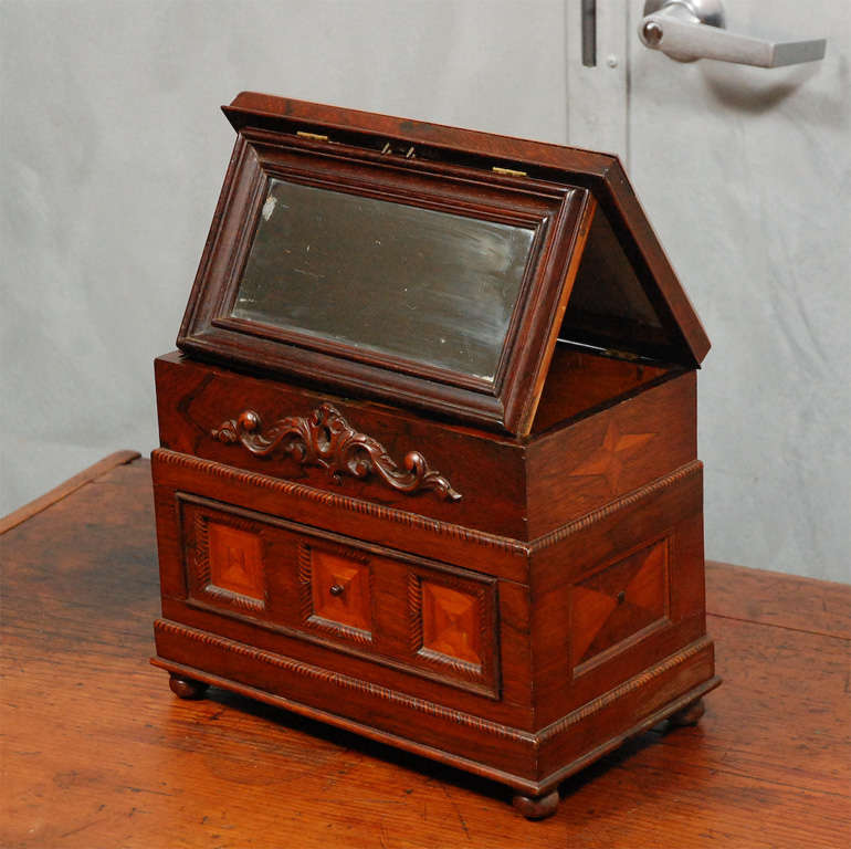 Mirror Gentlemans Keepsake Box or Dressing Chest For Sale