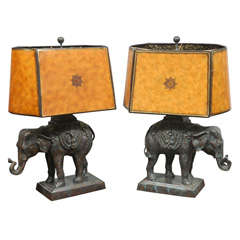 Pr Matlin Smith Elephant Table Lamps