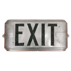 Vintage Hollywood Deco Interior Exit Sign