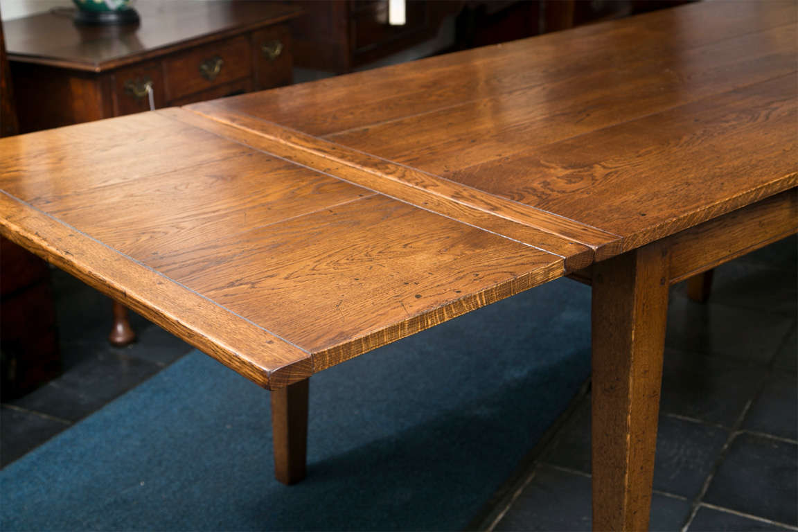 English Oak Extension / Drawleaf Table For Sale 2