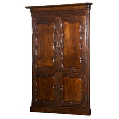 Used French Cherry Corner Cupboard