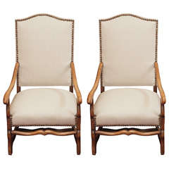 Pair of Louis XIII Mouton Style fauteuils