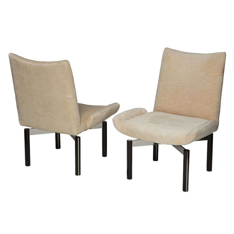 Pair Mid Century Swivel Chairs