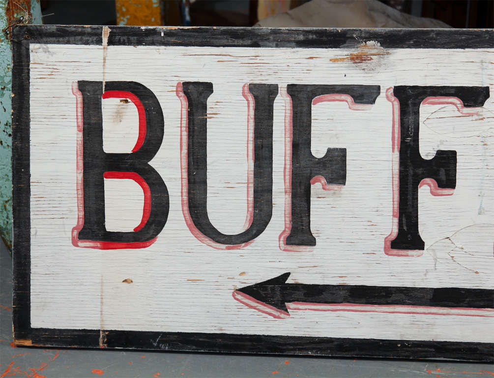 American Large Hand-Painted Buffet Line Sign