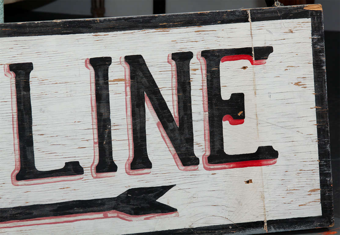 20th Century Large Hand-Painted Buffet Line Sign