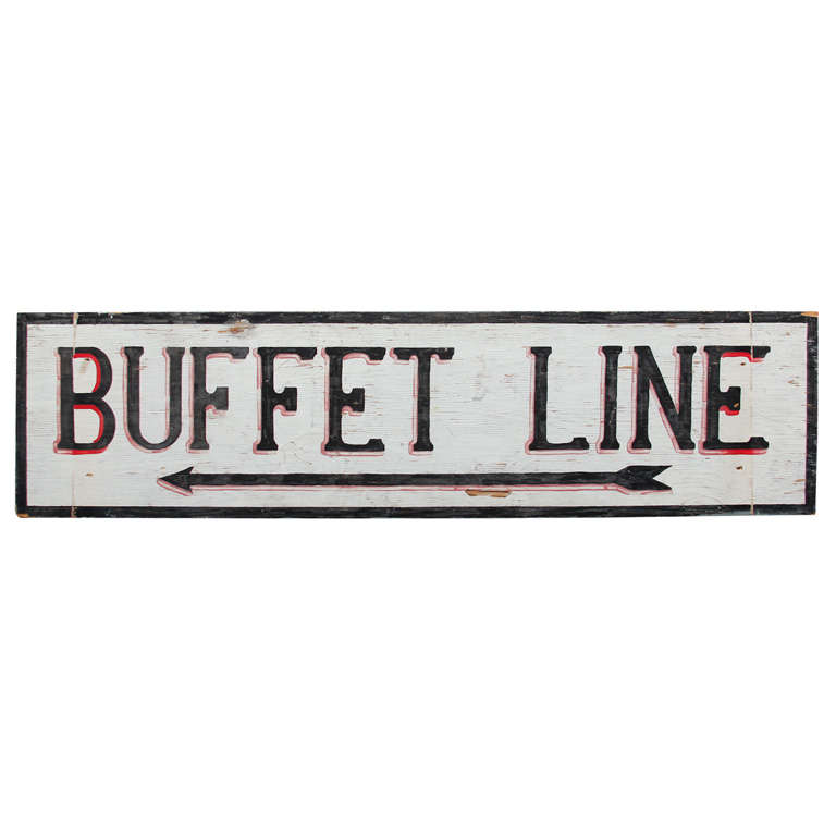 Large Hand-Painted Buffet Line Sign