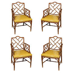 Group of 4 Faux Bamboo Chairs