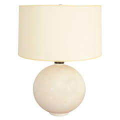 A Spherical Glazed French Pottery Table Lamp, manner of Ruhlmann