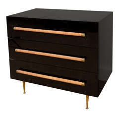 A Robsjohn-Gibbings Three Drawer Commode.