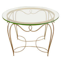 A Wrought Iron Art Deco Occasional Table by Rene Drouet.