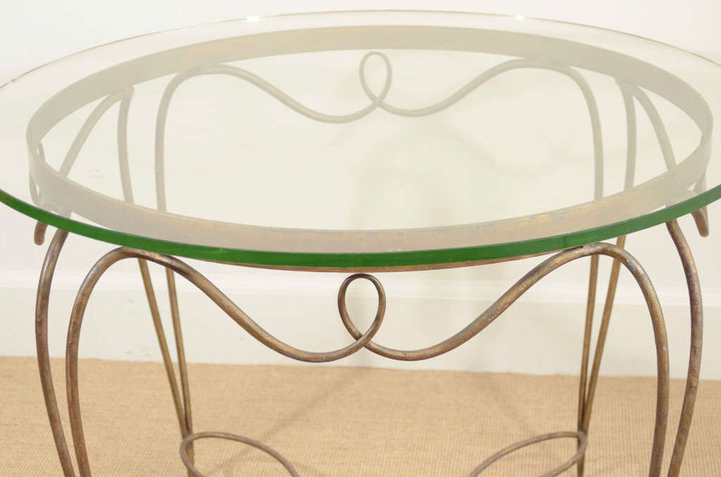 Mid-20th Century A Wrought Iron Art Deco Occasional Table by Rene Drouet.