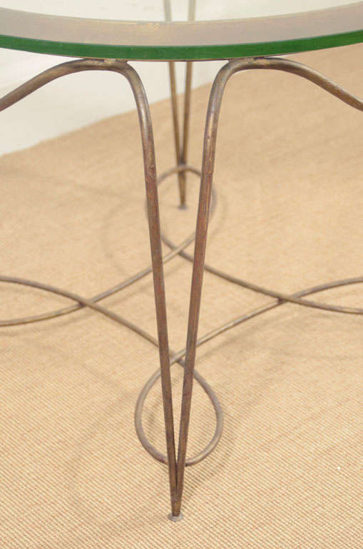 A Wrought Iron Art Deco Occasional Table by Rene Drouet. 1