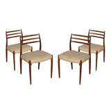 Set of 4 Mid - Century Chairs by J.L. Moller