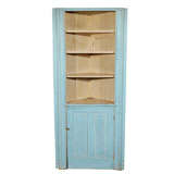 Used 18THC ORIGINAL ROBINS  EGG BLUE BUILT IN CORNER CUPBOARD FROM NE