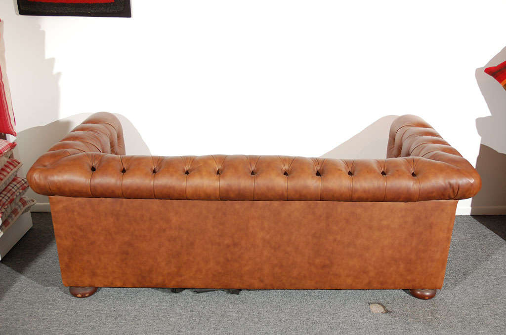 1960'S LEATHER CHESTERFIELD SOFA IN DISTRESSED LEATHER 1