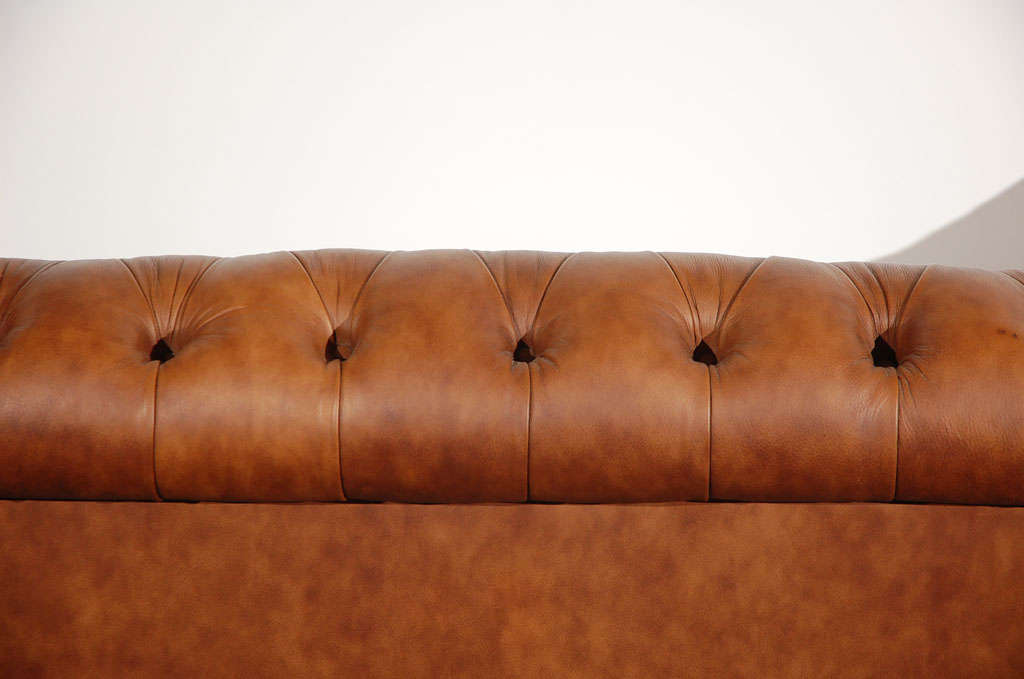 1960'S LEATHER CHESTERFIELD SOFA IN DISTRESSED LEATHER 2