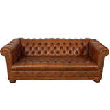 Used 1960'S LEATHER CHESTERFIELD SOFA IN DISTRESSED LEATHER