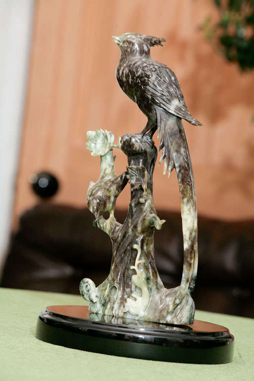 Fine Carved Jade Bird Group 1