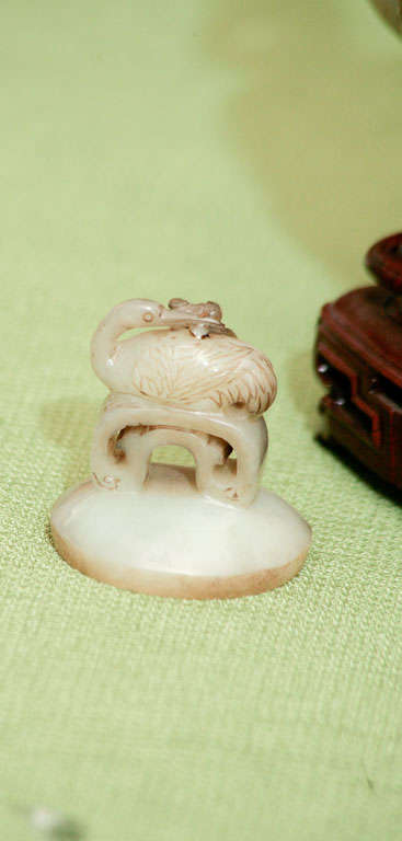 20th Century Turn of  Century Carved Mutton Fat Jade Covered Urn
