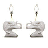 Porcelain "Elephant" Lamps.