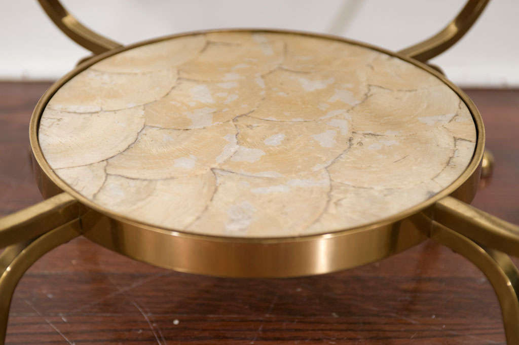 Brass and Capiz Shell Coffee Table 2