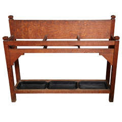 Antique Oak Umbrella Stand