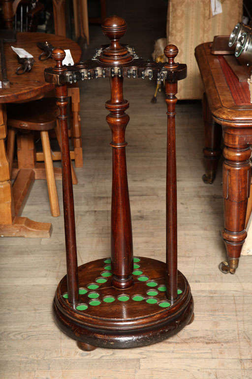 British Mahogany Snooker Cue Stand