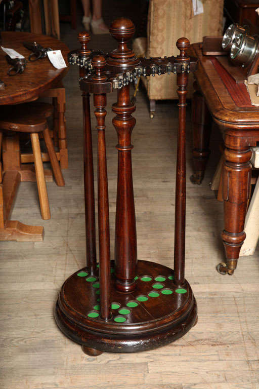 Revolving Mahogany Snooker Cue Stand