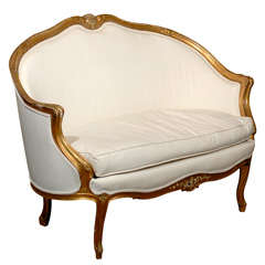 French Louis XV Style Giltwood Sofa 9
