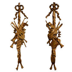Pair of Italian Giltwood Appliques