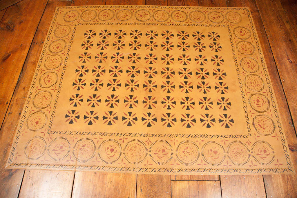 Historically Stenciled Canvas Floor Cloth