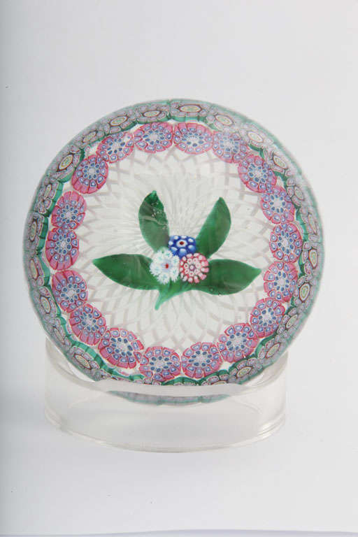 New England  Glass Company Double Garlanded Posy Paperweight