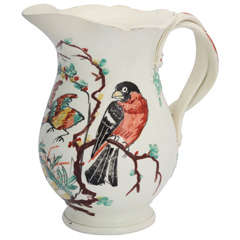 A Fine English Creamware Enamel Decorated Creamer