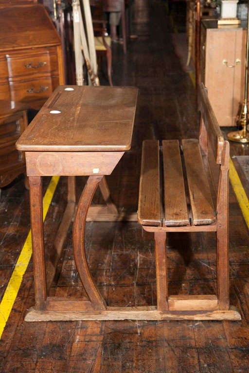 Antique American Child's Double School House Desk For Sale at 1stDibs