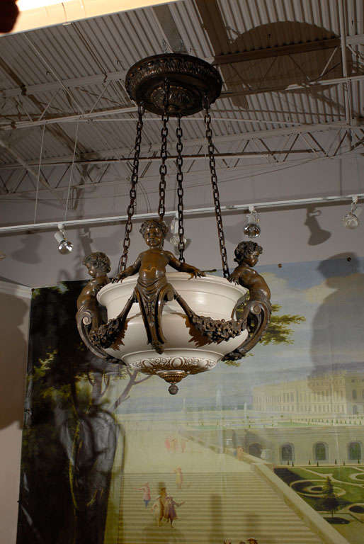 20th Century Cherub Chandelier  For Sale