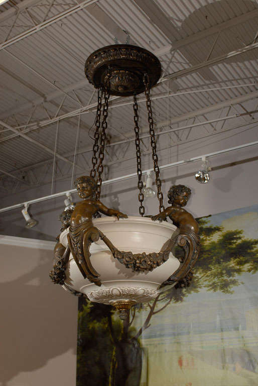 Cherub Chandelier In Excellent Condition For Sale In Atlanta, GA