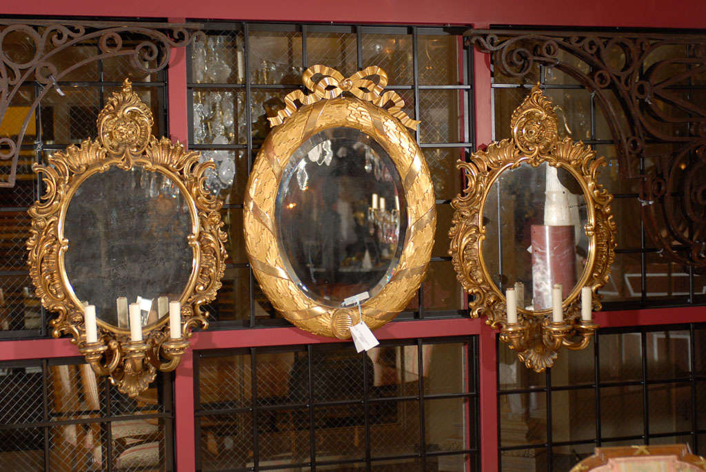Pair of mirrored sconces 5