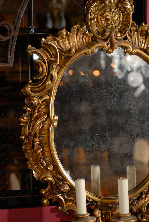 Mirror Pair of mirrored sconces For Sale