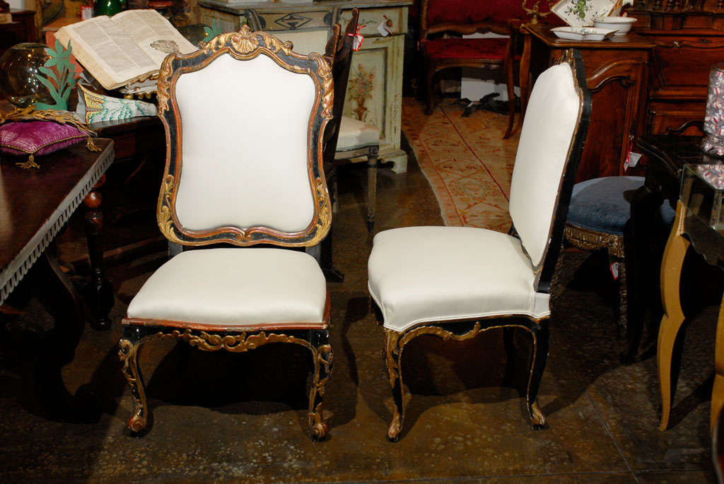 Six 19th Century Italian Rococo Side Chairs