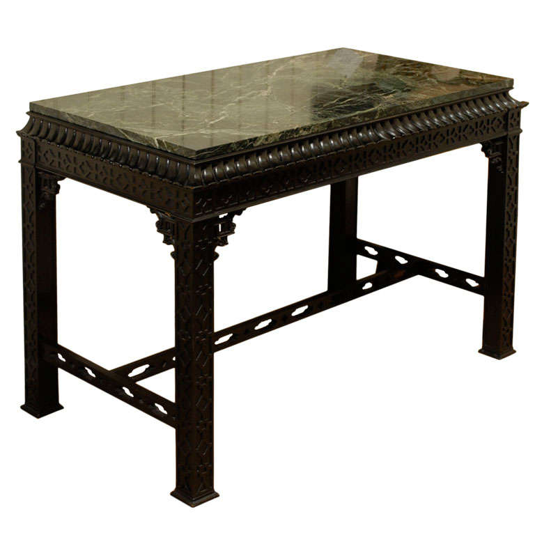 Marble Top Console Table For Sale