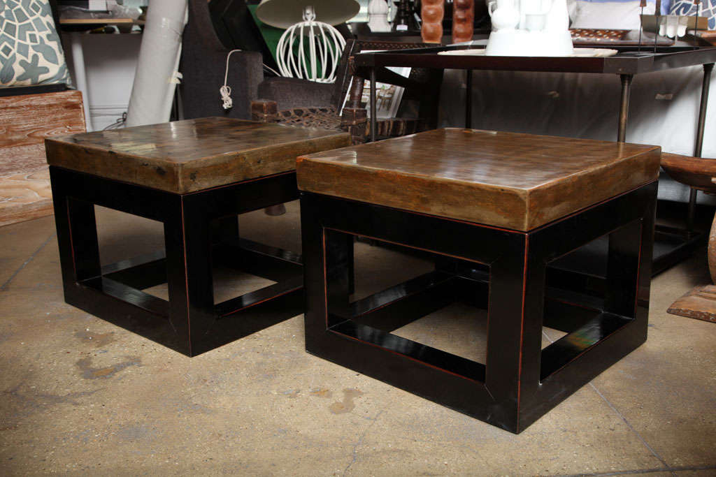 Square Stone Top Coffee Table at 1stdibs